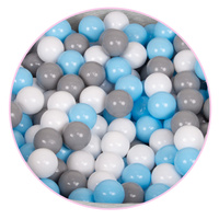 Bällebad Bällepool für Baby Kinder mit 200 bunten Bällen Rund, hellgrau: weiß/grau/baby blue, 90x30cm/300 Bälle