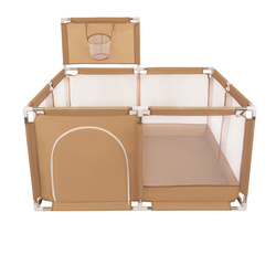 Laufstall mit Korb und Bällen Laufgitter für Kinder, beige, Keine Bälle