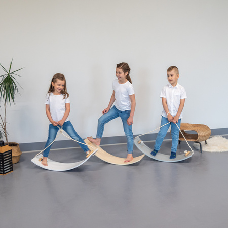KiddyMoon Balance Board Holz Balancebrett Kinder Gleichgewicht Montessori BB-004, Natürlich, Brett