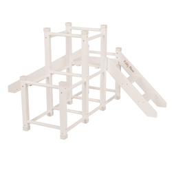 KiddyMoon Klettergerüst Indoor Holz Spielplatz Mit Rutsche Kletterdreieck Für Kinder Kletterturm Mit Climber Für Kinderzimmer Montessori, Anti-Rutsch Pads, Stabile Konstruktion, , UNI