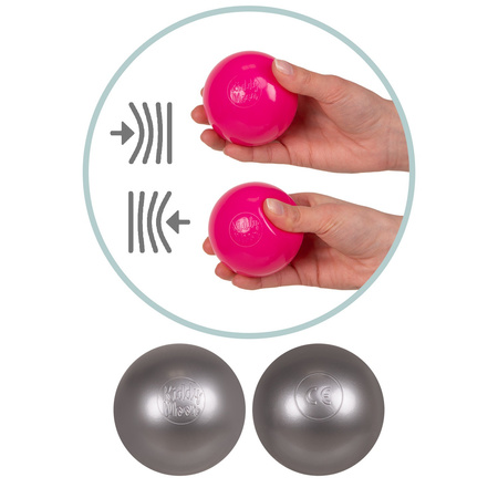 KiddyMoon Kinder Bälle für Bällebad Baby Einfarbige Plastikbälle ∅7cm Made in EU, gelb, 50 Bälle/7cm