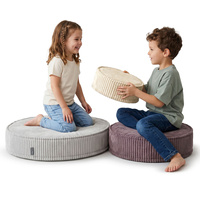 KiddyMoon 3-Teilige Schaumstoff Elements für Kinder Kinderzimmer-Accessoire, beżowy-fioletowy-jasnoszary