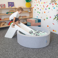 KiddyMoon Kinder Rutsche Aus Holz Stabile Kleinkinderrutsche Multifunktion Montessori, Weiß, Groß