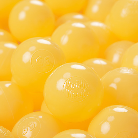 KiddyMoon Kinder Bälle für Bällebad Baby Plastikbälle Spielbälle ∅6cm Made in EU, gelb, 100 Bälle/6cm