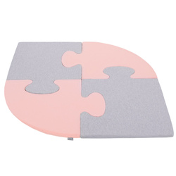 KM-PZLV-KW5 KiddyMoon Puzzles aus Schaumstoff Puzzlespiel Set Spielmatte für Kinder, Rosa/ Hellgrau
