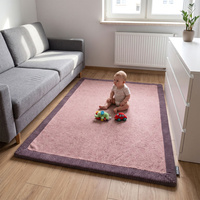 KiddyMoon Weiche Spielmatte für Kinder, rutschfest, rechteckig, Pink