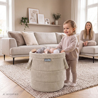 KiddyMoon KM-BIN Spielzeuge Körbe, Beige