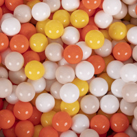 Laufstall mit Korb und Bällen Laufgitter für Kinder, beige:gelb/orange/pastellbeige/weiß, 200 Bälle