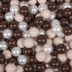 KiddyMoon Kinder Bälle für Bällebad Baby Spielbälle Plastikbälle ∅7cm Made in EU, pastellbeige/braun/perle, 50 Bälle/7cm
