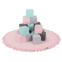 KiddyMoon Spielmatte für Kinder Aus Schaumstoff Montessori Weiche Kindermatte Babymatte Baby Spieldecke Krabbelmatte Schaumstoffmatte Spielzeug Teppich, Hergestellt In EU, rosa, XL