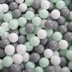 Baby Spielzelt Mit Plastikbällen Für Kinder Leicht Und Kompakt Ideal Für Drinnen Und Draußen Fördert Sensorische Integration Schneller Aufbau, grau:weiß/grau/minze, 200 Stück