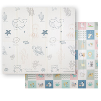 KiddyMoon Babymatte Zweiseitige Krabbelmatte Schaumstoffmatte Für Kinder Kindermatte Kindgerechte Muster Spielplatz Entwicklung Sicherer Und Bequemer Ideal Für Drinnen Und Draußen, Braun-Meer, 180x200x1,5cm