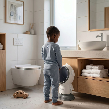 KiddyMoon Kinder-Töpfchen Höhenverstellbar Urinal für Kind Astronaut Design, weiß, UNI