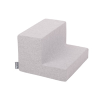 KiddyMoon Spielplatz aus Schaumstoff mit Quadrat Bällebad Ballgruben für Babys Spielbad Hindernisläufen, Hergestellt in der EU, hellgrau:weiß/grau/minze, Bällebad (100 Bälle) + Stüfchen