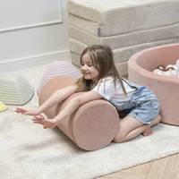 KiddyMoon Spielplatz Velvet Aus Schaumstoff Für Babys Hindernisläufen, Hergestellt In Der EU, wüstenrosa, Nackenrolle