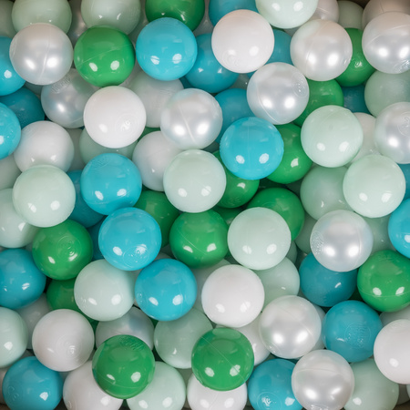 Pop-Up Tunnel Für Kinder Faltbarer Spieltunnel Leicht Und Flexibel Krabbeltunnel Ideal Für Drinnen Und Draußen Einfacher Aufbau Langlebig Sicher, mehrfarbig:türkis/weiß/perl/grün/mint, 100 Bälle