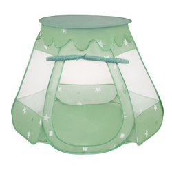 Baby Spielzelt Mit Plastikbällen Für Kinder Leicht und Kompakt ideal für Drinnen Und Draußen Fördert Sensorische Integration Schneller Aufbau, minze:perle/grau/transparent/babyblue/minze, 200 Stück
