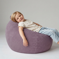 KiddyMoon Sitzsack für Kinder 2-in-1 Spielzeug Aufbewahrung 80x80x50cm, Violett