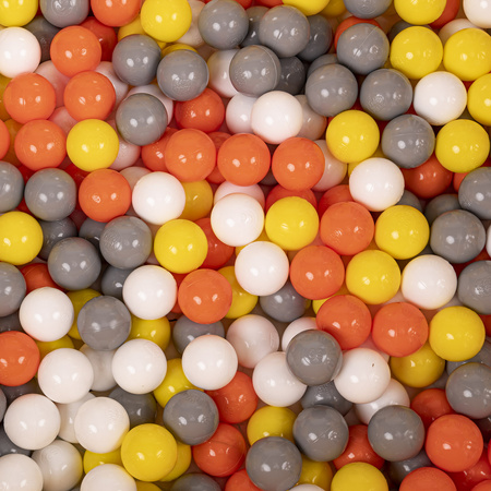 Laufstall mit Korb und Bällen Laufgitter für Kinder, Grau:gelb/weiß/grau/orange, 400 Bälle