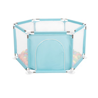 Sechseckiger Laufstall mit Bällen Laufgitter für Kinder, Minze:gelb/grün/blau/rot/orange, 100 Bälle