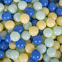 KiddyMoon Kinder Bälle für Bällebad Baby Spielbälle Plastikbälle ∅7cm Made in EU, pastellgelb/blau/minze, 100 Bälle/7cm