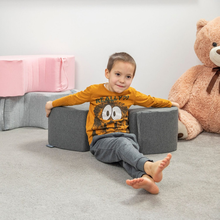 KiddyMoon Schaumstoff Wippe Baby Hüpfer für Kinder, dunkelgrau, M