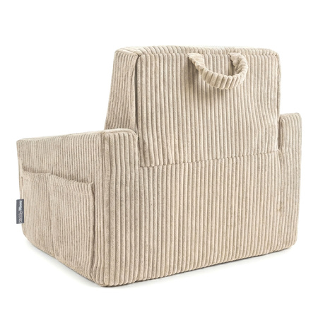 KiddyMoon Klappbarer Kindersessel aus Schaumstoff Kindersofa, beige, UNI
