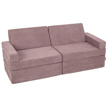 KiddyMoon Kindersofa aus Schaumstoff, Spielsofa für Kinder, Kindersessel, Sofa fürs Kinderzimmer, Kindercouch, Faltmatratze, violett, Kindersofa