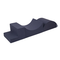 KiddyMoon Spielplatz aus Schaumstoff mit Bällebad und Bälle Hindernisläufen, dunkelblau:weiß/grau/minze, Bällebad (300 Bälle) + Version 6