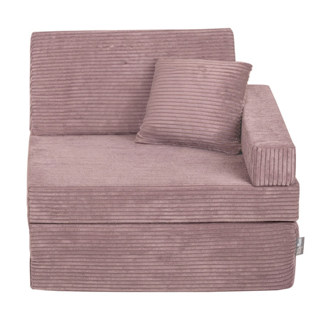 KiddyMoon Kindersessel aus Schaumstoff Sessel für Kinder Kinderzimmer Faltmatratze Relaxsessel Kuschelsessel, violett, Kindersofa mit Kissen