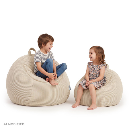 KiddyMoon Kindersitzsack Organizer Polyester mit Reißverschluss Sitzfunktio, beige, Sack