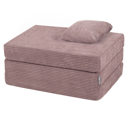 KiddyMoon Kinder Matratzen Aufklappen aus Schaumstoff Kindermatratze Kleinkindmatratze Kinderzimmer Faltmatratze, violett, Matratzen mit Kissen