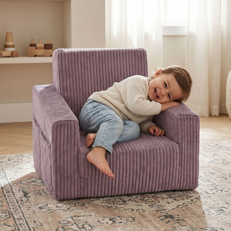 KiddyMoon Klappbarer Kindersessel aus Schaumstoff Kindersofa, violett, UNI