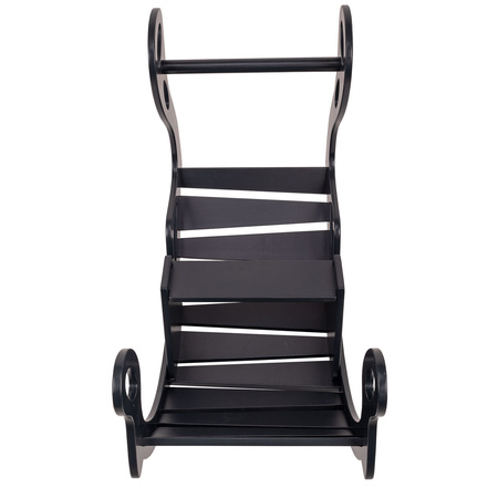 KiddyMoon Montessori Kletterbogen aus Holz Wippe für Kinder Holzspielzeug, schwarz, 90,6x39x69 cm