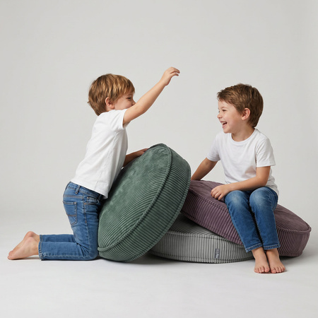 KiddyMoon 3-Teilige Schaumstoff Elements für Kinder Kinderzimmer-Accessoire, grün/hellgrau/violett, Lx3