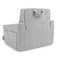 KiddyMoon Klappbarer Kindersessel aus Schaumstoff Kindersofa, hellgrau, UNI