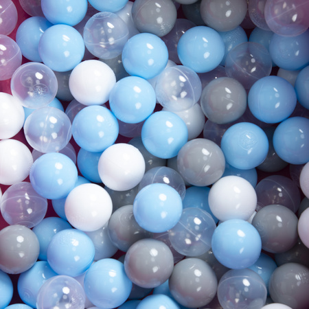 Faltbare Bällebad mit Bälle für Kinder Spielbad, blau:grau/weiß/transparent/babyblau, 200 Bälle