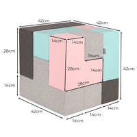 KiddyMoon Schaumstoff Würfel für Baby Weiche Blöcke Schaum Spielzeug Montessori-Spielzeug mit Schaum und viel Spaß für Kinder, Hergestellt in der EU, Mix: hellgrau-dunkelgrau-pink-mint, 9 Stücke