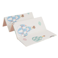 KiddyMoon Babymatte Zweiseitige Krabbelmatte Schaumstoffmatte Für Kinder Kindermatte Kindgerechte Muster Spielplatz Entwicklung Sicherer Und Bequemer Ideal Für Drinnen Und Draußen, Grau- Luftballons, 180x200x1cm