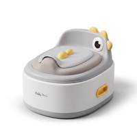 KiddyMoon Töpfchen für Kinder 3in1 mit Toilettensitz und Tritthocker, Grau, UNI
