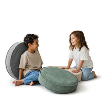 KiddyMoon 3-Teilige Schaumstoff Elements für Kinder Kinderzimmer-Accessoire, grün/beige/dunkelgrau, Lx3