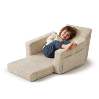 KiddyMoon Klappbarer Kindersessel aus Schaumstoff Kindersofa, beige, UNI