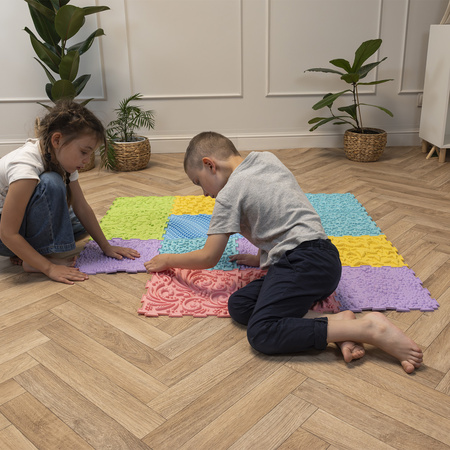 KiddyMoon Sensorik-Puzzlematte für Kinder Therapiematte, Mehrfarbig, 9 Stücke