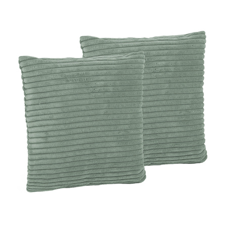 KiddyMoon Kinderkopfkissen 2er Set Kissen 30x30cm Weiches Kinderkissen Für Sofa Oder Kinderzimmer Mit Weicher Struktur, Grün, 2er Pack