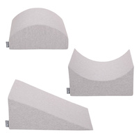 KiddyMoon Spielplatz aus Schaumstoff 3-teiliges Set Hindernisläufen, hellgrau, Multi-Größe