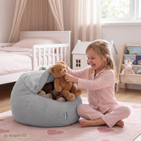 KiddyMoon Kindersitzsack Organizer Polyester mit Reißverschluss Sitzfunktio, hellgrau, Sack