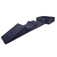 KiddyMoon Spielplatz aus Schaumstoff mit Quadrat Bällebad Bälle Hindernisläufen, dunkelblau:babyblue/blau/perle, Bällebad (300 Bälle) + Version 5