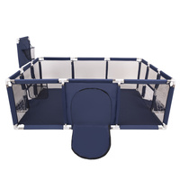 Laufstall Baby Großer Spielplatz mit Bällen Laufgitter für Kinder, Dunkelblau:perle/grau/transparent/babyblau/minze, 200 Bällen