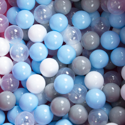Faltbare Bällebad mit Bälle für Kinder Spielbad, blau:grau/weiß/transparent/babyblau, 300 Bälle