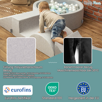 KiddyMoon Spielplatz aus Schaumstoff 4-teiliges Set Zwickel L/Hügel/Tunnel/Stüfchen, pink, Multi-Größe